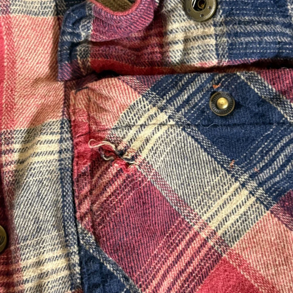 Legendary Outfitters Mens XL Red Plaid Hooded Quilted Lined Flannel Shirt Jacket